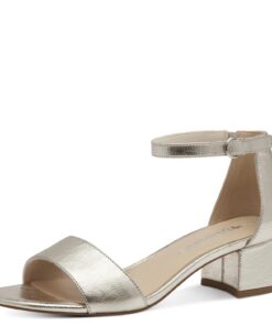 Tamaris Sandales élégantes pour femme Vegan, Platine 36 EU, Style durable et confortable