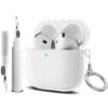 Coque transparente Wanme pour AirPods 4, resistant aux chocs, ideale pour les sportifs, eau et poussière résistante, com