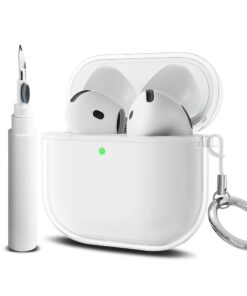 Coque transparente Wanme pour AirPods 4, resistant aux chocs, ideale pour les sportifs, eau et poussière résistante, com