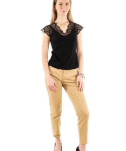 T-shirt à dentelle manches courtes pour femme - confort, élégance, tendance - nouveau design 2023