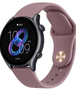 Bracelet Amazfit GTR 2/3/4 Pro en Silicone Fumée Violet, Reglable 22mm | Styles Chic pour Sportifs et Actifs | Mouvement