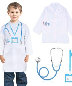 Hifot Docteur Enfant Costume 3 Pièces Jouet Stéthoscope Garçon Fille