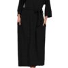 ROGMATE Robe de Chambre Femme Élégante et Douce Longue à Col en V Stoke Sécurité Élevée Multifonctionnelle 100% Coton M{