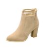 Bottines en daim pour femme – Talons hauts – Automne/Hiver – Bottes de travail – Faciles à enfiler