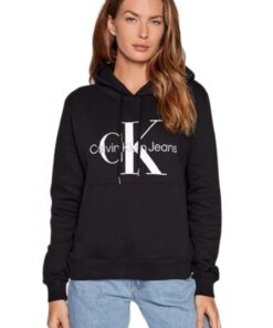 Calvin Klein Sweat à Capuche Femme Monologo Hoodie Élégant pour Femme Sport Multi-Utilisation 100% Coton
