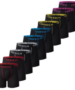 Generisch Lot de 10 boxers de performance pour homme en coton organique confortable et hygiénique