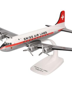 Herpa Swissair Douglas DC-4 Snap-fit Model 1/125 Échelle Pièce de Collection Avion Support Figurine Plastique