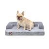 KSIIA Lit Orthopédique Imperméable pour Chien Gris 88x55x15cm