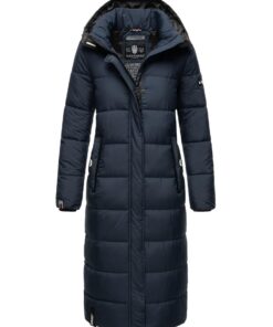 Veste d'hiver matelassée Navahoo B872 pour femme en bleu marine, taille S - Chaude et confortable pour le froid - Élégan