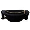 Sac Banane Fineasy Femme Homme Noir, Sacoche en Velours Côtelé, Sac de Poitrine Réglable pour Voyages et Sports