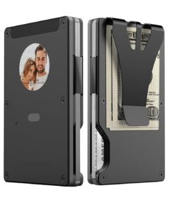 ALLILUYAA E-Ink – Portefeuille Intelligente Homme avec RFID, Porte-Cartes de Crédit Personnalisable, Fonction Sécuritair