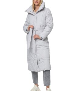 Navahoo B963 Manteau d'hiver long matelassé pour femme en velours côtelé chaud et confortable pour l'hiver