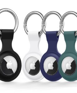 Coques Airtag Lot de 4 |Accessoires Souple Silicone |Sac à Dos Bagages Animaux Domestiques |Apple Airtags
