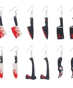 Hifot Boucles d'oreille Halloween Horreur Femme Acrylique Fête Thème Cosplay Bijoux