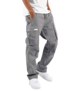 Pantalon De Travail Homme Élastique Multi Poches ÉPaissie Cargo Casual Baggy Taille Élastique