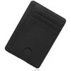 Portefeuille Homme RFID Sécurisé, Cuir PU, avec Fermeture Éclair, 8 Cartes, Minimaliste Noir