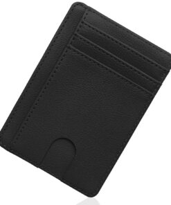 ZEPIQOR Portefeuille Homme Noir, Cuir PU RFID, avec Fermeture Éclair, Contenant Jusqu'à 8 Cartes
