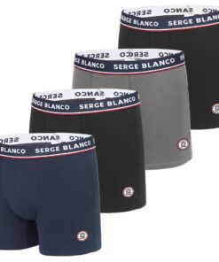 Serge Blanco Caleçon Homme Respirant et Agréable | Lot de 4 Coton
