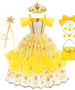 Costume de princesses New front Fille La Belle et la Bête Carnaval Noël Anniversaire Cosplay Accessoires