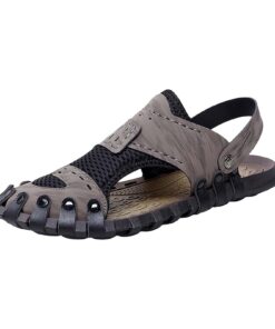 Chaussures de plage d'été pour hommes en squelette, respirantes et décontractées, bottines compensées noires