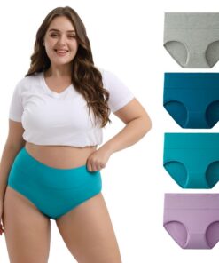 Culottes INNERSY Stretch Coton Grande Taille Femmes Confortables Lot de 4 Taille Haute OEKO-TEX Standard 100