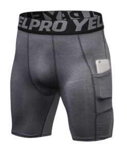 DaobaSPORT Hommes Pantalons Court Sport Compression Élastique Séchage Rapide Poches
