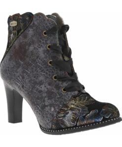 Titre SEO optimisé : LAURA VITA Bottines en cuir noires à talon stiletto et à lacets - Femmes - styling élégant - taille