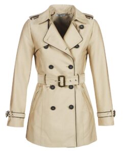 Morgan trench droit boutonné et ceinturé pour femme moderne città chic