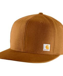 Carhartt Casquette Homme 106665 Firm Duck Flat Brim - Chapeau Durable Étanche pour Travail Outdoor