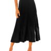 CUPSHE Jupe midi corbeau pour femme en coton jersey confortable et élégante, idéale pour le travail et les week-ends, av
