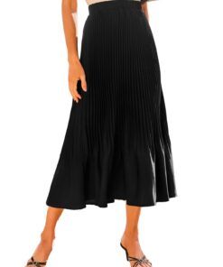 CUPSHE Jupe midi corbeau pour femme en coton jersey confortable et élégante, idéale pour le travail et les week-ends, av