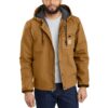 Veste de travail Carhartt en toile lourde délavée avec doublure sherpa coupe décontractée pour homme - chaud et durable