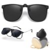 Clip Solaire Jortmrd Lunettes de Vue, Protection UV400 Réversible et Pliage, Lunettes de Soleil pour Hommes Femmes