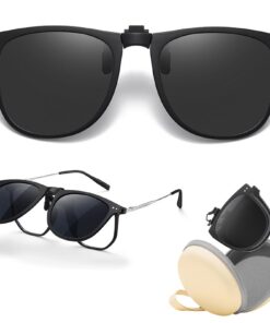 Clip Solaire Jortmrd Lunettes de Vue, Protection UV400 Réversible et Pliage, Lunettes de Soleil pour Hommes Femmes
