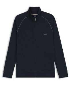 BOSS Hommes Mix&Match Jacket Z Veste Zippée en Cotton Stretch Logo Brodé pour Hommes Mode Urban