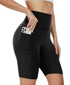 AMIYOYO Cycliste Court Pantalon Legging Fitness Fitness Court Anti Frottement Cuisse Femmes Fitness Cuche Noir