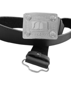 Tartanista Ceinture kilt écosse en cuir noir avec boucle celtique fluorescente