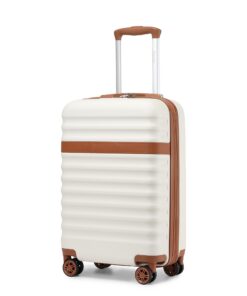 Valise cabine rigide Kono Blanc Crème M | Serrure TSA et Roues Silencieuses 360° | Global Recycled Standard