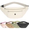 Mayoii Sac banane léger pour voyage et sports, adapté aux femmes et hommes, résistant à l'eau, blanc, taille unique, sac