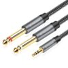 Câble Audio POSUGEAR |5mm vers Double 6.35mm pour Haute-Fidélité et Mixage de Son, Compatible avec Haut-parleurs et Tabl