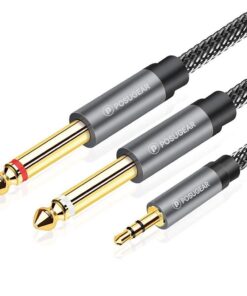 Câble Audio POSUGEAR |5mm vers Double 6.35mm pour Haute-Fidélité et Mixage de Son, Compatible avec Haut-parleurs et Tabl