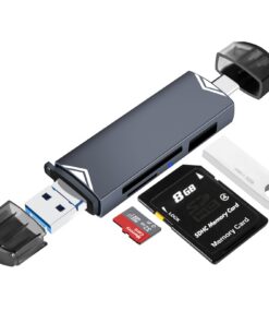 Lecteur SD 3 en 1 Compatible iPhone 17/iPad Pro/Galaxy S24, pour USB A/C/Micro, Compatibilité Large, 3 Ports USBしまい