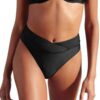 CUPSHE Bikini Haut de Bain Femme Noir Haute Taille Soutien Élevé Coupe Cheeky