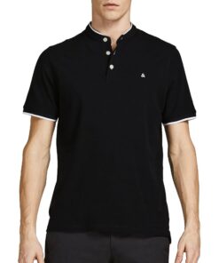 JACK & JONES Jjepaulos Mao Polo SS Homme Hiver Fonctionnel et Modèle
