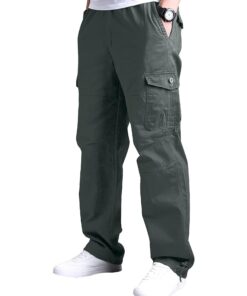 YAOBAOLE Pantalons Cargo Homme Taille Elastique et Décontracté avec Multi Poches pour Travail et Loisirs