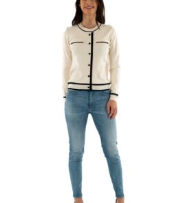 Morgan Pull Femme Élégant Vintage Inspiration Mode Femmes 2023 Mousqueton Noir 100% Coton Tendances Actuelles