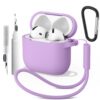 Coque en silicone souple Wanme pour AirPods 4e génération, protection complète avec kit de nettoyage, convient à tous
