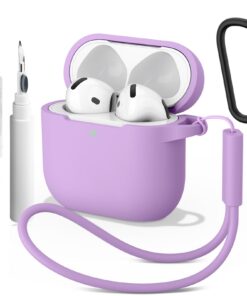 Coque en silicone souple Wanme pour AirPods 4e génération, protection complète avec kit de nettoyage, convient à tous