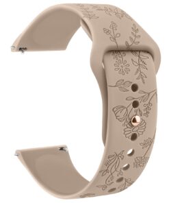Bracelets gravés à fleurs Wanme imperméables pour homme et femme, réglables et avec sortie rapide, 20mm et 22mm de large