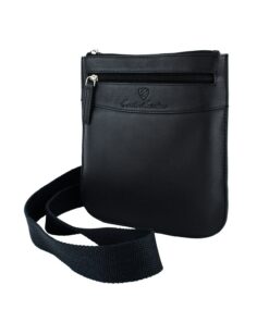 Sacoche Homme en Cuir Véritable CM Conte Massimo Bandoulière Réglable Multi-poches pour Voyage et Usage Quotidien
